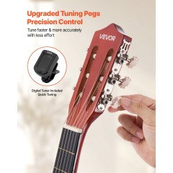 Klassinen 38-tuumainen kitara nailonkielillä lehmus ja vaahterarunko aurinkosävy aloituspakkaus