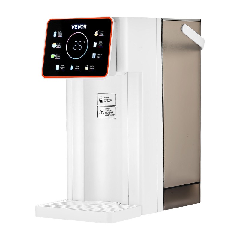 Kuumavesiautomaatti työtasolle ruostumatonta terästä kolmen litran säiliöllä kosketusnäytöllä lapsilukolla