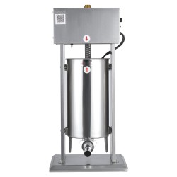 Sähkökäyttöinen pystymallinen 15 litran makkarantekijä ruostumattomasta teräksestä portaattomasti säädettävä nopeus ja