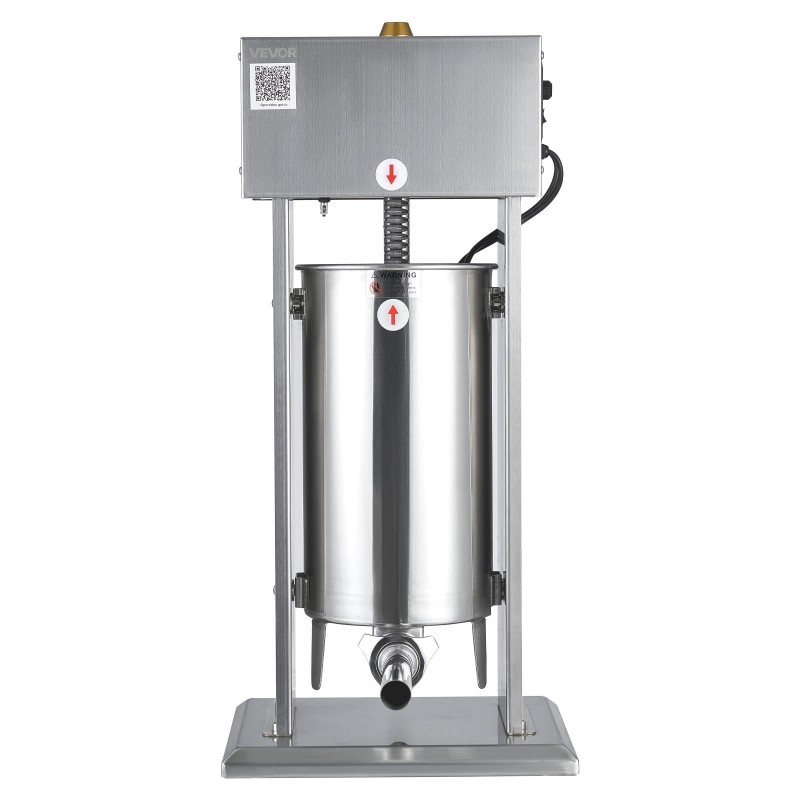 Sähkökäyttöinen pystymallinen 15 litran makkarantekijä ruostumattomasta teräksestä portaattomasti säädettävä nopeus ja