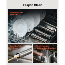 Pystymallinen manuaalinen makkararuisku viisi litraa ruostumatonta terästä kaksinopeuksinen viisi täyttöputkea