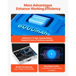 Putkivuodonilmaisin ABS-koteloinen 4 anturia 3 kuuntelusauvaa 7 tuuman kosketusnäyttö