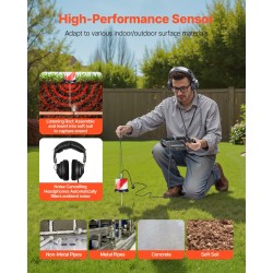 Putkiston vuototunnistin 1–5000 hertsi 2 metrin havaitsemissyvyys 7 tuuman kosketusnäyttö