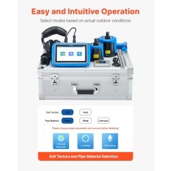 Putkivuodonilmaisin ulkokäyttöön 7-tuumainen kosketusnäyttö 8000 mAh akku 5 metrin havaitsemissyvyys