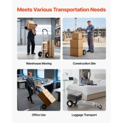 Nokkakärry alumiiniseosrunko 226,9 kg maksimikuorma liukumaton kahva leveä pohjalevy