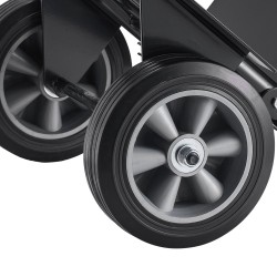 Taitettava seosteräs siirtokärry 272 kg teleskooppikahvalla pyörillä ja sidontavyöllä