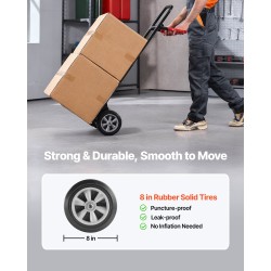 Taitettava seosteräs siirtokärry 272 kg teleskooppikahvalla pyörillä ja sidontavyöllä