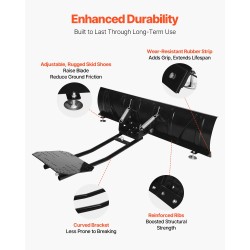 Teräslumiaurapaketti 1524 mm mönkijöille ja UTV-ajoneuvoille säädettävä korkeus ja kulma