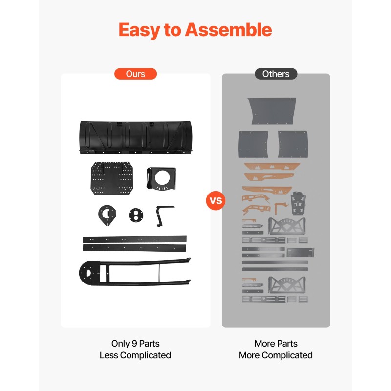 Teräslumiaurapaketti 1524 mm mönkijöille ja UTV-ajoneuvoille säädettävä korkeus ja kulma