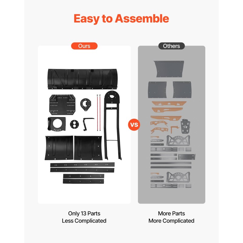 Säädettävä teräslumiaura 109–152 cm kumiläpillä UTV- ja ATV-ajoneuvoihin