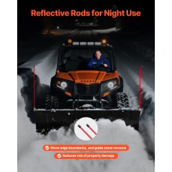 Säädettävä teräslumiaura 109/183 cm kumiläpillä mönkijöille ja hyötyajoneuvoille