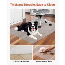 Työtuolin matto PVC-muovi läpinäkyvä 1220 x 922 mm koville lattioille