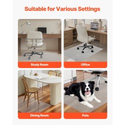 Työtuolin matto PVC-muovi läpinäkyvä 1220 x 922 mm koville lattioille