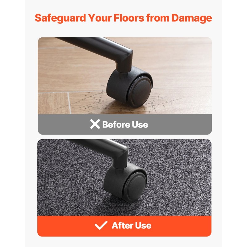 Toimistotuolin lattiasuoja polyesteripinta ja PET tausta 1396×897 mm tummanharmaa