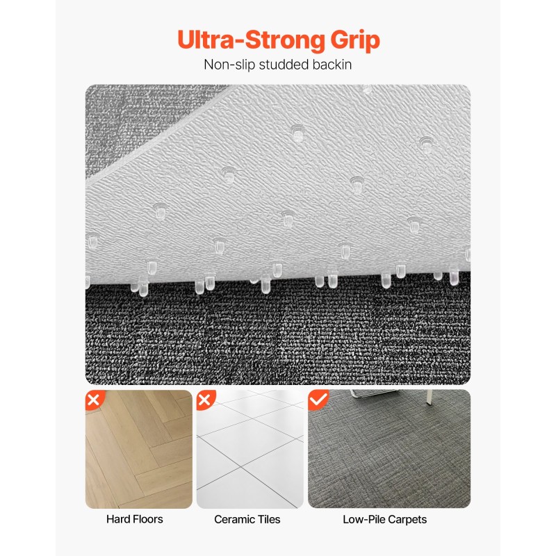 Lattiansuojamatto PVC 1230 x 914 mm toimistotuolille nappulapohjalla huurrettu