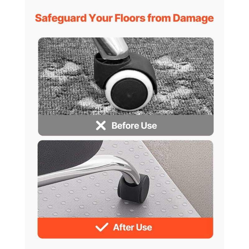 Lattiansuojamatto PVC 1230 x 914 mm toimistotuolille nappulapohjalla huurrettu