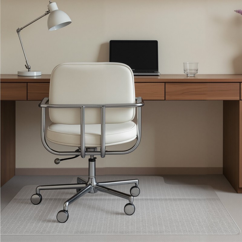 Lattiansuojamatto PVC 1230 x 914 mm toimistotuolille nappulapohjalla huurrettu