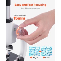 Monokulaarinen yhdistelmämikroskooppi suurennus 40–2000x alumiiniseosrunko LED-valo puhelinpidike