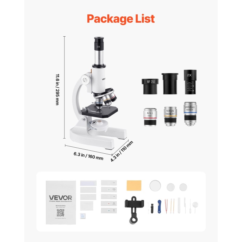 Monokulaarinen yhdistelmämikroskooppi suurennus 40–2000x alumiiniseosrunko LED-valo puhelinpidike