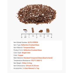 Heijastava lasimurska karkaistua lasia 6,35 mm kuparinsävy tulipöytiin