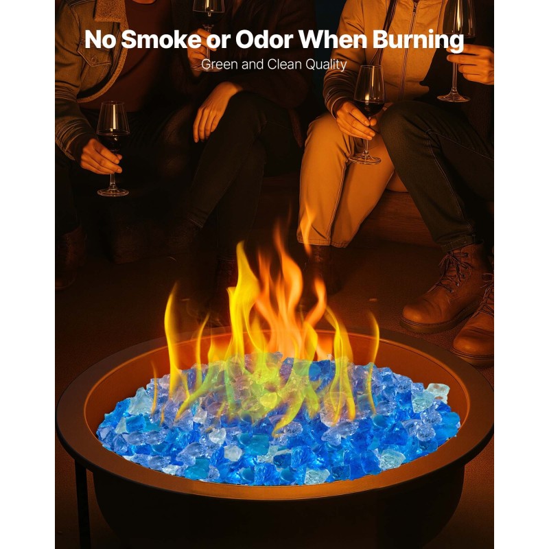 Tulilasipalat 4,5 kg 19 mm lämpökestävä kvartsihiekasta valmistettu sekoitussävyissä