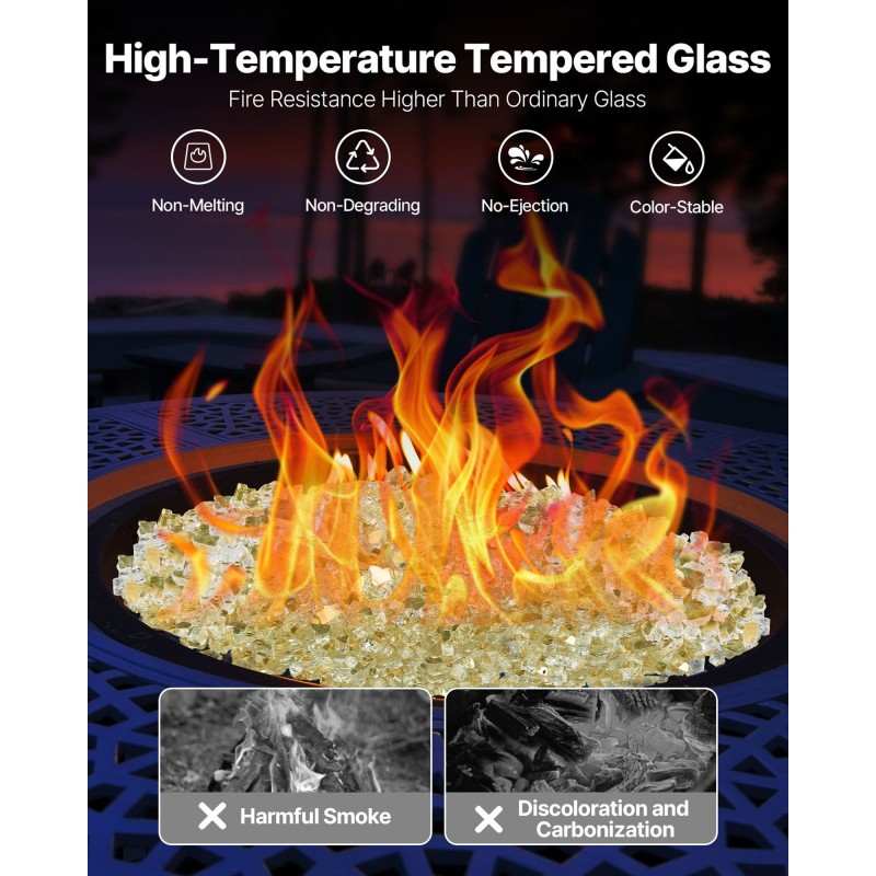 Heijastava karkaistu tulilasi kvartsihiekasta 12,7 mm 4,5 kg sisä- ja ulkokäyttöön