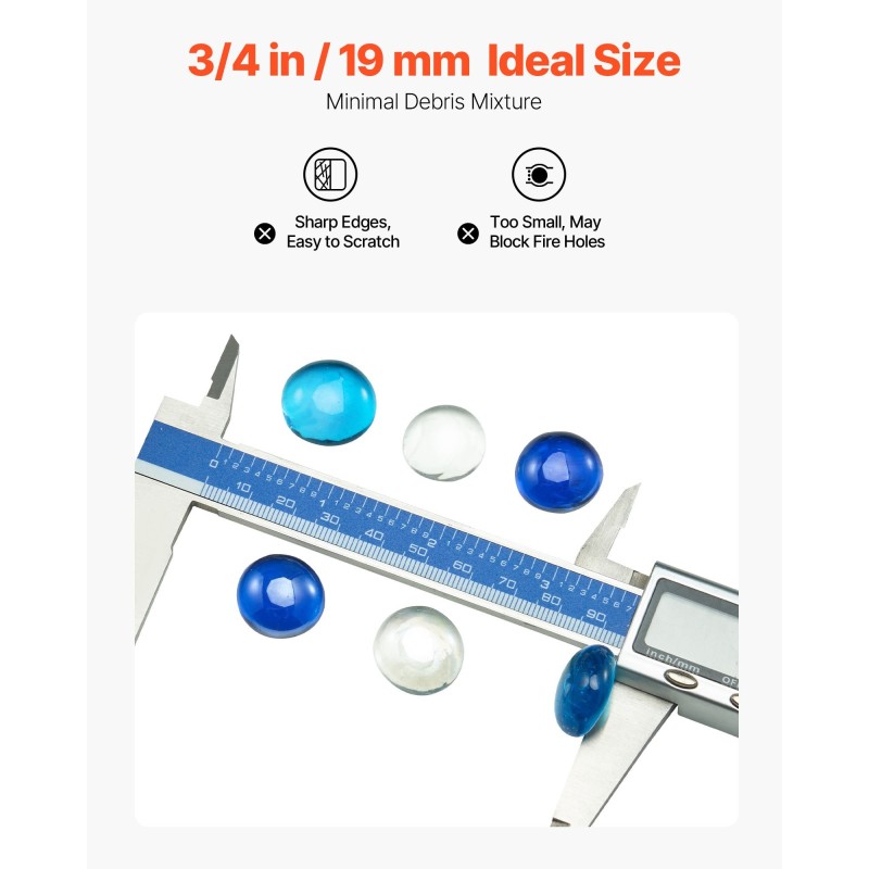 Lasihelmet tulipesiin kvartsihiekasta 19 mm 4,5 kg sekaväriset