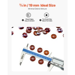 Litteät pyöreät tulilasikivet paloturvallisesta lasista 19 mm 4,5 kg tulisijoihin