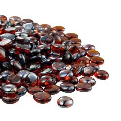 Litteät pyöreät tulilasikivet paloturvallisesta lasista 19 mm 4,5 kg tulisijoihin