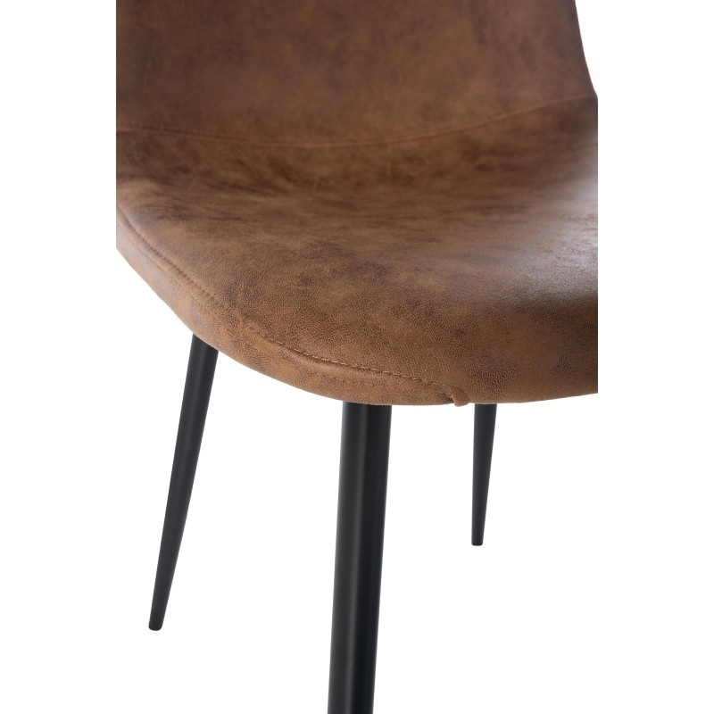 Moderni Napier ruokailutuoli pehmustetulla istuimella ja metallirungolla