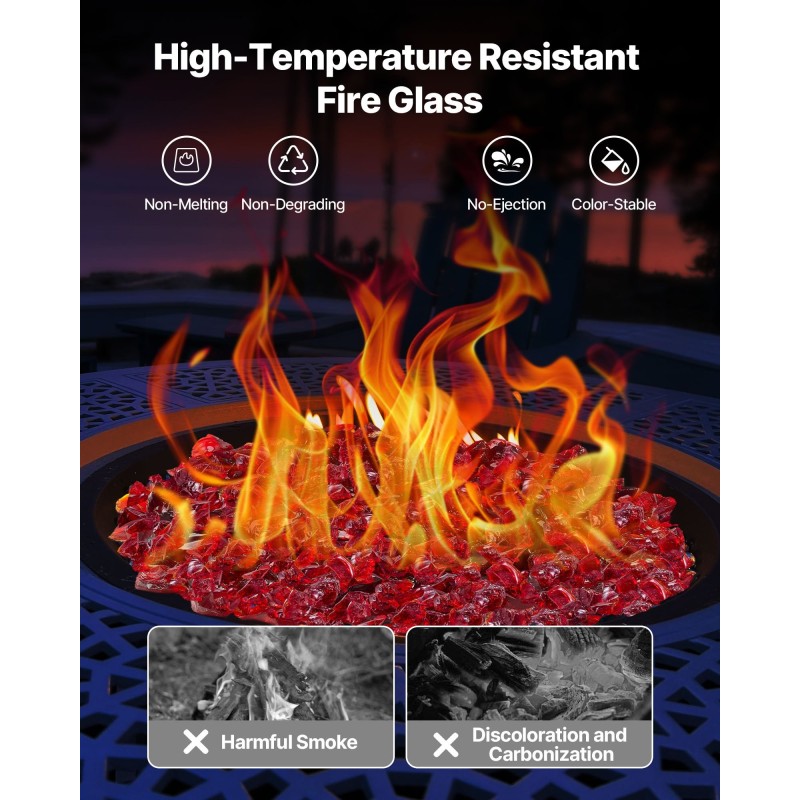 Tulilasi palonkestävä kvartsilasi 19 mm palat 4,5 kg punainen tulipesiin