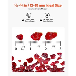 Tulilasi palonkestävä kvartsilasi 19 mm palat 4,5 kg punainen tulipesiin