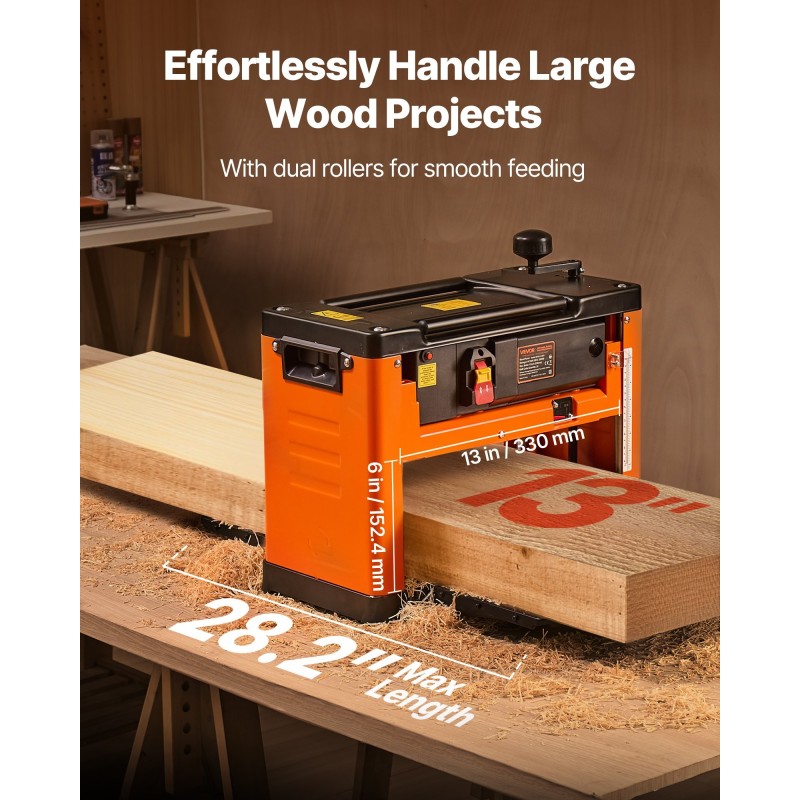 Paksuus- ja tasohöylä puun työstöön 2000 wattia 330 millimetriä kolmiteräinen