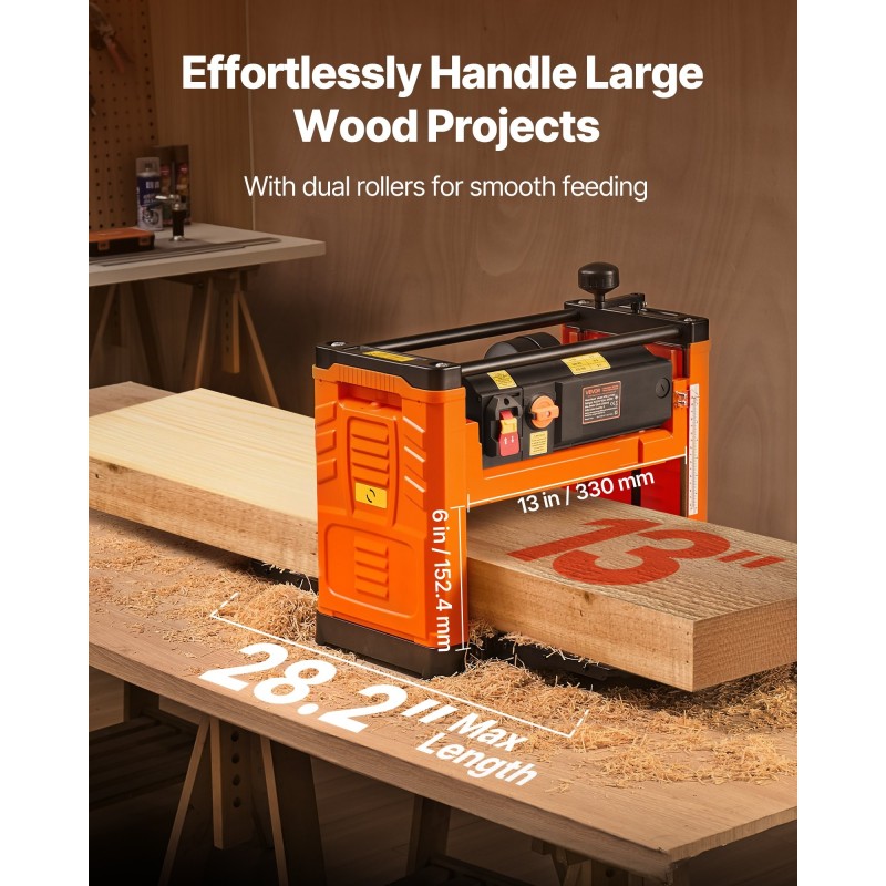 Penkkimallinen paksuushöylä 330 mm työleveys 2000 W kolmiteräinen kaksoissyöttötelat