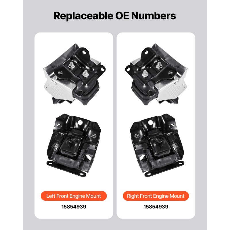 Moottorin kiinnikesarja rauta alumiini kaksi kappaletta Chevrolet Silverado 1500 V8 5,3l 2007–2013