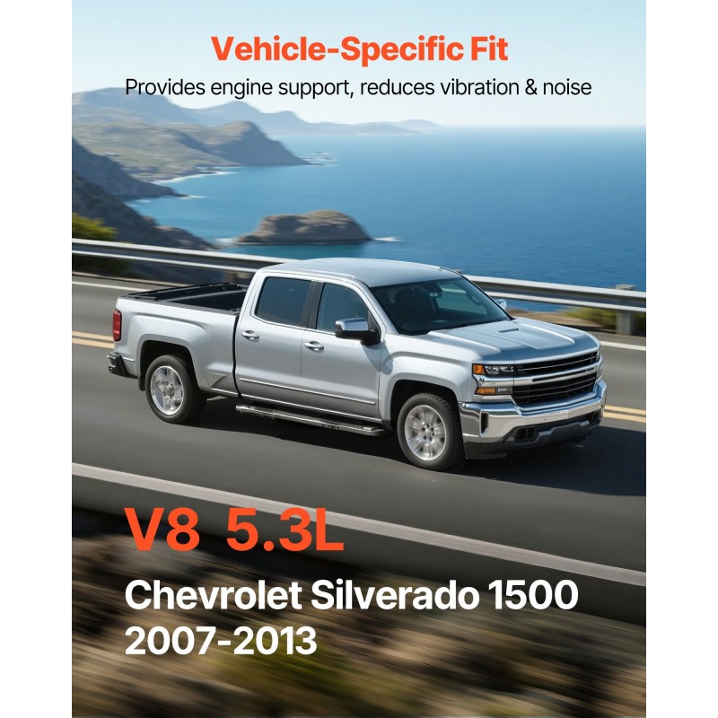 Moottorin kiinnikesarja rauta alumiini kaksi kappaletta Chevrolet Silverado 1500 V8 5,3l 2007–2013