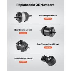 Moottori- ja vaihteiston kiinnikesarja metallinen kumiosilla 4-osainen Chevrolet Traverse 3,6 l 2009–2017