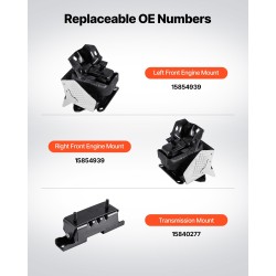 Moottorin kiinnikesarja rauta ja alumiini 3 kpl Chevrolet Silverado 5.3L 2007–2013