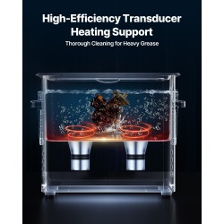 Ultraäänipuhdistin 6 l ruostumaton teräs 40 kHz 120 W digitaalinen ajastin