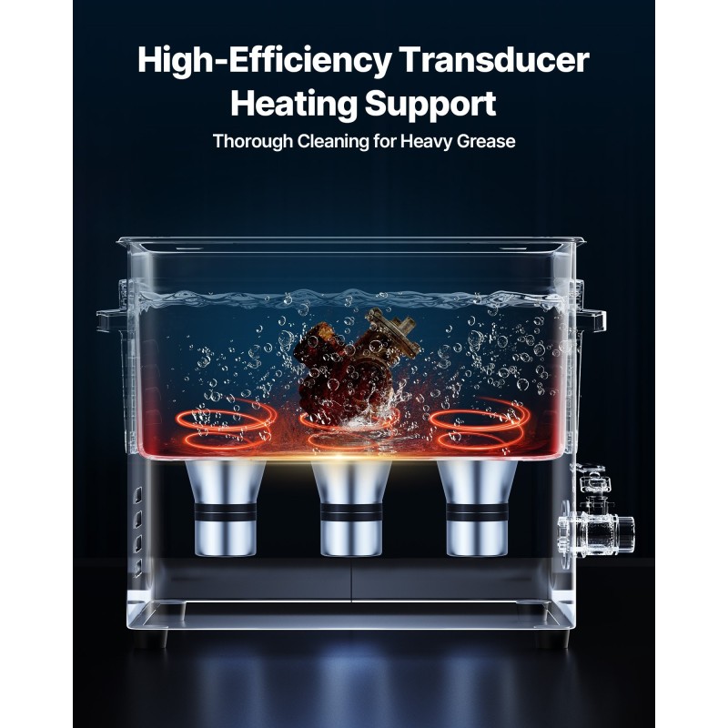 Ultraäänipesuri 10L ruostumaton teräs 40kHz digitaalinen ajastin säädettävä lämpötila puhdistuskori