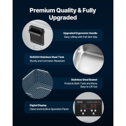 Ultraäänipesuri 10L ruostumaton teräs 40kHz digitaalinen ajastin säädettävä lämpötila puhdistuskori