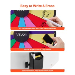 Onnenpyörä 610 mm 14 kenttää uudelleenkirjoitettava pinta säädettävä jalusta