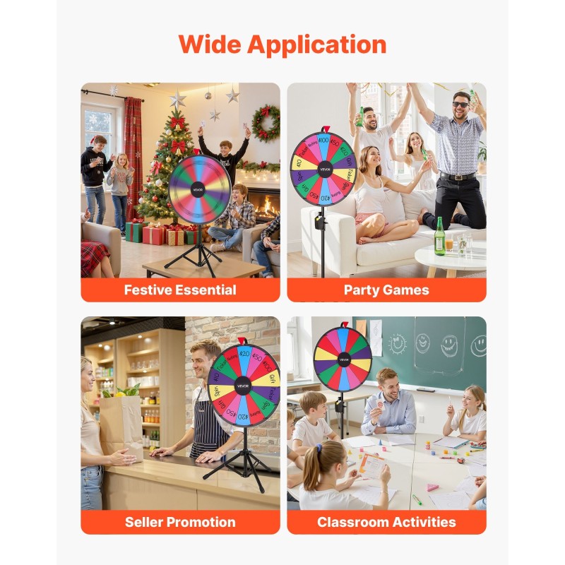 Onnenpyörä 610 mm 14 kenttää uudelleenkirjoitettava pinta säädettävä jalusta