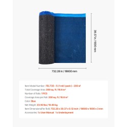 Lattian alusmateriaali 3 mm kierrätetty kuitu PE-kalvolla 18,6 m² rulla