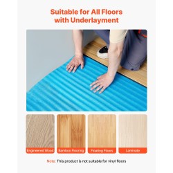 Alusmateriaali EPE ja PE 3 mm 18,6 m² rulla laminaatti- ja bambulattioille