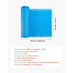 Alusmateriaali EPE ja PE 3 mm 18,6 m² rulla laminaatti- ja bambulattioille