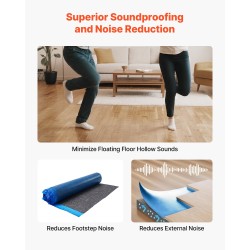 Lattian alusmateriaali kierrätyskuitu PE-höyrysulku 3 mm rulla 9,3 m² vinyyli laminaatti puulattioille