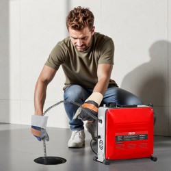 Sähköinen viemärin puhdistuskone 850W 50–200 mm putkille 33,9 m mangaaniteräsjousilla