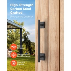 Portin vedin hiiliteräs ruosteenkestävä pinnoite 320 mm 2 kappaletta ulko- ja sisäoviin