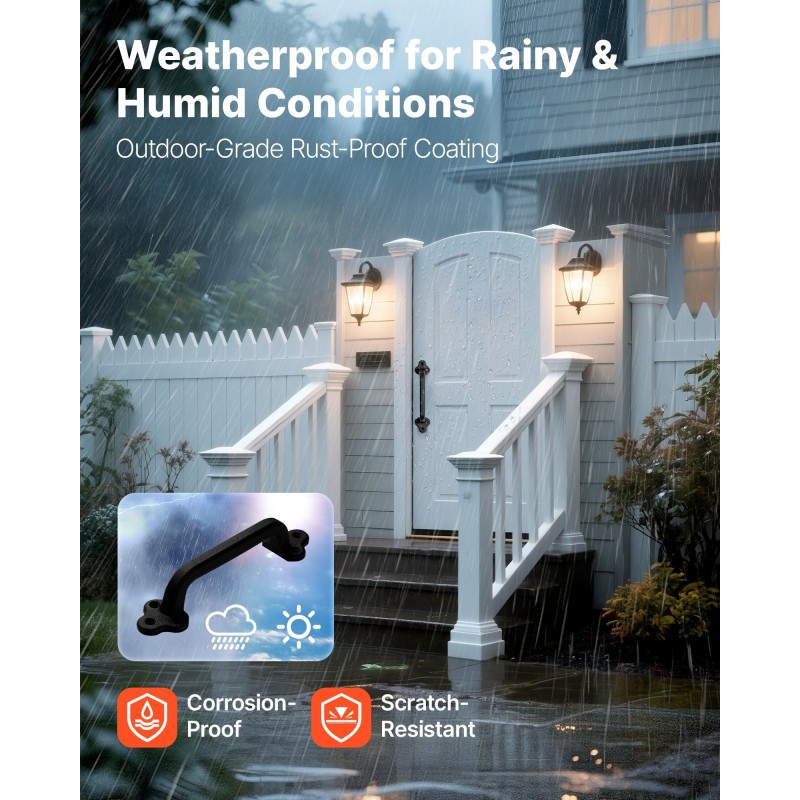 Portin- ja ovenvedin ruosteenkestävä hiiliteräs 231 mm 1 kpl sisä- ja ulkokäyttöön